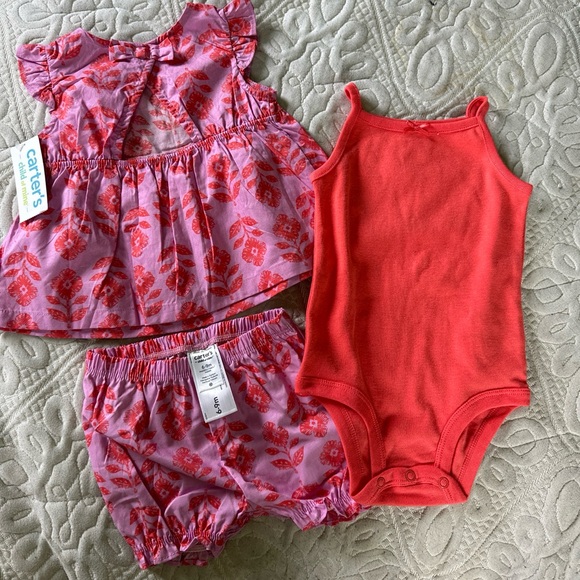 Carter's Child of Mine Baby Girl Shorts Outfit Set, 3-Piece Size 6-9 mo - Picture 8 of 8